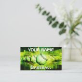 Moderne honkbal coach speler Team Club Green Neon Visitekaartje (Staand voorkant)
