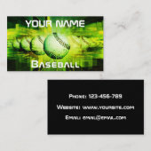 Moderne honkbal coach speler Team Club Green Neon Visitekaartje (Voorkant / Achterkant)