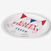 Moderne honkbal kinderen op zaterdag papieren bordje (Gekanteld)