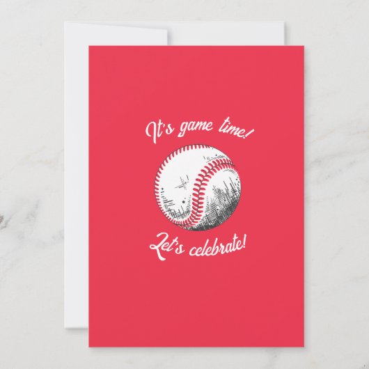 Moderne  honkbal rode steken 1e verjaardag kaart (Achterkant)