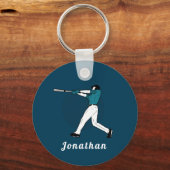 Moderne honkbal Softball Player coach gepersonalis Sleutelhanger (Voorkant)