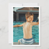 Moderne honkbal zwembad verjaardagsfeestfoto kaart (Achterkant)