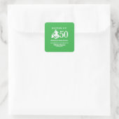 Moderne honkbalspeler Mannen 50ste verjaardag Vierkante Sticker (Tas)