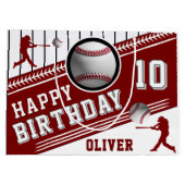 Moderne honkbalspeler thema verjaardag groot cadeauzakje (Achterkant)
