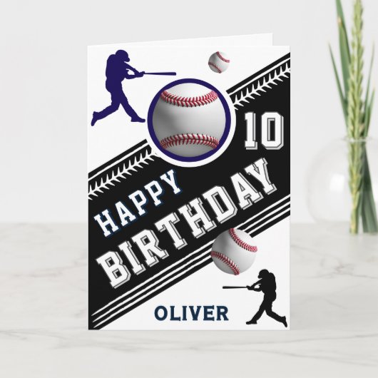 Moderne honkbalspeler thema verjaardag kaart (Voorkant)