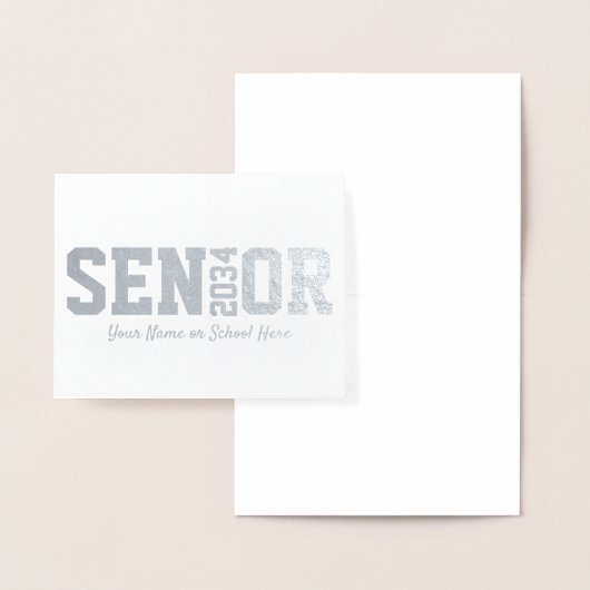 Moderne hoofdblokletter | Jaar van het Afstuderen Folie Kaarten (Display)