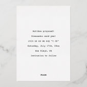 Moderne hoofdfoto van het liefdeshart opslaan Datu Folie Uitnodiging (Achterkant)