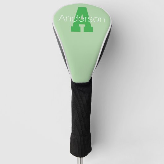 Moderne hoofdletter in bleek- en Kellygroen Golfheadcover (Voorkant)