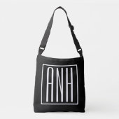 Moderne hoofdletters 3 Initiaal Monogram | Wit op  Crossbody Tas (Voorkant)