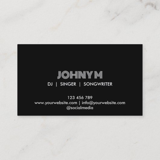 Moderne hoofdtelefoon DJ Music Waves Visitekaartje (Achterkant)