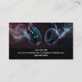 Moderne hoofdtelefoon DJ Music Waves Visitekaartje (Achterkant)