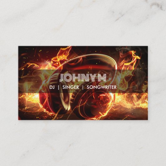 Moderne Hoofdtelefoon DJ Songwriter Music Singer Visitekaartje (Voorkant)