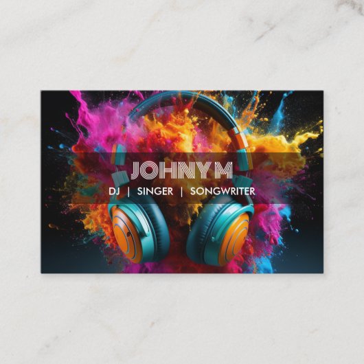 Moderne Hoofdtelefoon DJ Songwriter Music Singer Visitekaartje (Voorkant)
