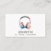 Moderne Hoofdtelefoon DJ Songwriter Music Singer Visitekaartje (Voorkant)