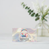 Moderne Hoofdtelefoon DJ Songwriter Music Singer Visitekaartje (Staand voorkant)