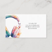 Moderne Hoofdtelefoon DJ Songwriter Music Singer Visitekaartje (Achterkant)