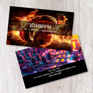 Moderne Hoofdtelefoon DJ Songwriter Music Singer Visitekaartje