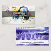 Moderne Hoofdtelefoon DJ Songwriter Music Singer Visitekaartje (Voorkant / Achterkant)