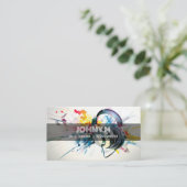 Moderne Hoofdtelefoon DJ Songwriter Music Singer Visitekaartje (Staand voorkant)