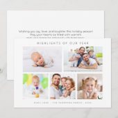 Moderne hoogtepunten van jaar 5 foto's Kerstmis Feestdagenkaart (Voorkant / Achterkant)