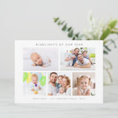 Moderne hoogtepunten van jaar 5 foto's Kerstmis Feestdagenkaart (Staand voorkant)