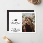 Moderne horizontale Afstuderen Foto bedankt Notitiekaartje (Voorkant / Achterkant in situ)