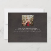 Moderne horizontale Afstuderen Foto bedankt Notitiekaartje (Achterkant)