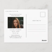 Moderne horizontale foto afstudeeruitnodiging briefkaart (Achterkant)