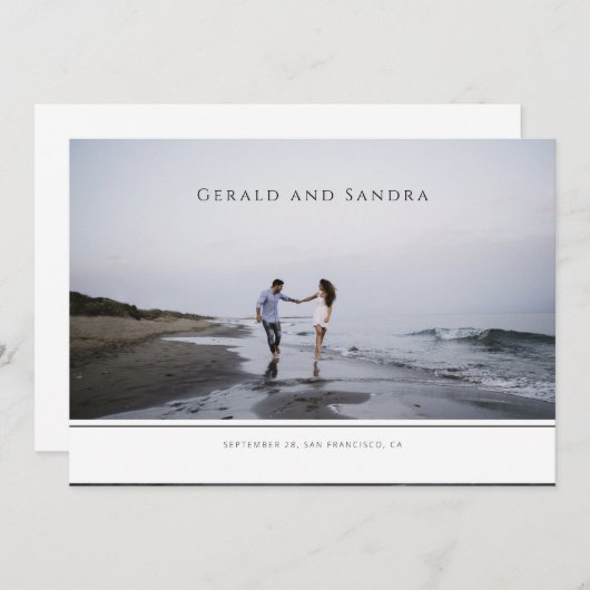 Moderne horizontale foto slaat de datum op (Voorkant / Achterkant)