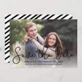 Moderne Horizontale Foto van het Manuscript sparen Save The Date (Voorkant / Achterkant)