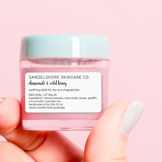 Moderne horizontale lijst met ingrediënten voor hu etiket