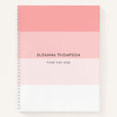 Moderne Horizontale Streep Blush Roze Notitieboek (Voorkant)