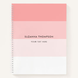 Moderne Horizontale Streep Blush Roze Notitieboek