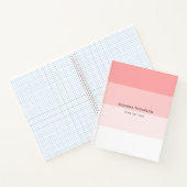 Moderne Horizontale Streep Blush Roze Notitieboek (Binnen)