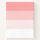 Moderne Horizontale Streep Blush Roze Notitieboek (Achterkant)