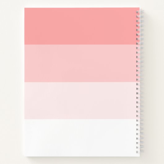 Moderne Horizontale Streep Blush Roze Notitieboek (Achterkant)