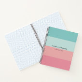 Moderne horizontale streep Roze & Blauw Notitieboek (Binnen)