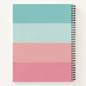 Moderne horizontale streep Roze & Blauw Notitieboek (Achterkant)