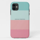 Moderne horizontale streep roze en blauw Case-Mate iPhone case (Achterkant)