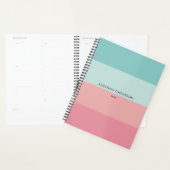 Moderne horizontale streep roze en blauw planner (Display)