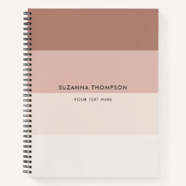 Moderne horizontale strepe beige bruine tongen notitieboek