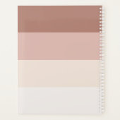 Moderne horizontale strepe beige bruine tongen planner (Achterkant)