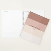 Moderne horizontale strepe beige bruine tongen planner (Display)
