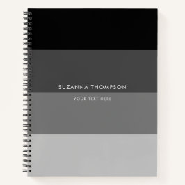 Moderne horizontale strepe Black en grijze kleuren Notitieboek