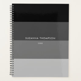 Moderne horizontale strepe Black en grijze kleuren Planner