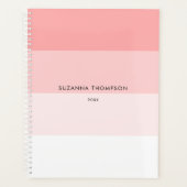 Moderne horizontale strepe pasta Blush roze Planner (Voorkant)