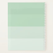 Moderne horizontale strepe pasta Sage Green Planner (Achterkant)