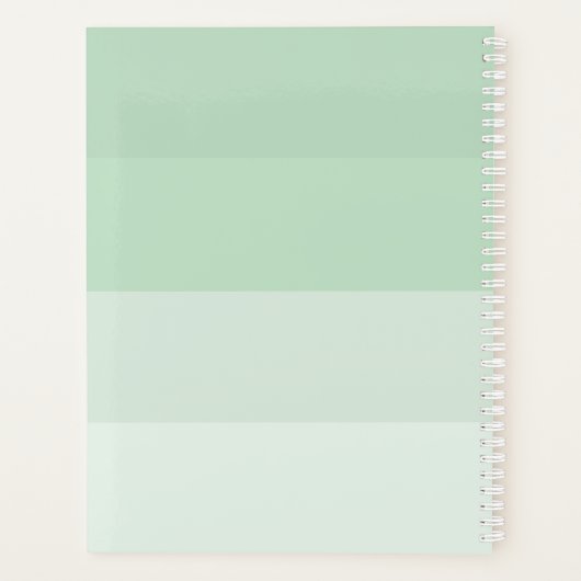 Moderne horizontale strepe pasta Sage Green Planner (Achterkant)