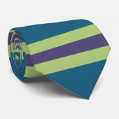 Moderne horizontale strepen blauw Paars groen Stropdas (Opgerold)