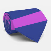Moderne horizontale strepen Blauw roze Stropdas (Opgerold)